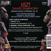 LISZT: Symphony No. 2 "Dante"/Brahms "Tragic Overture