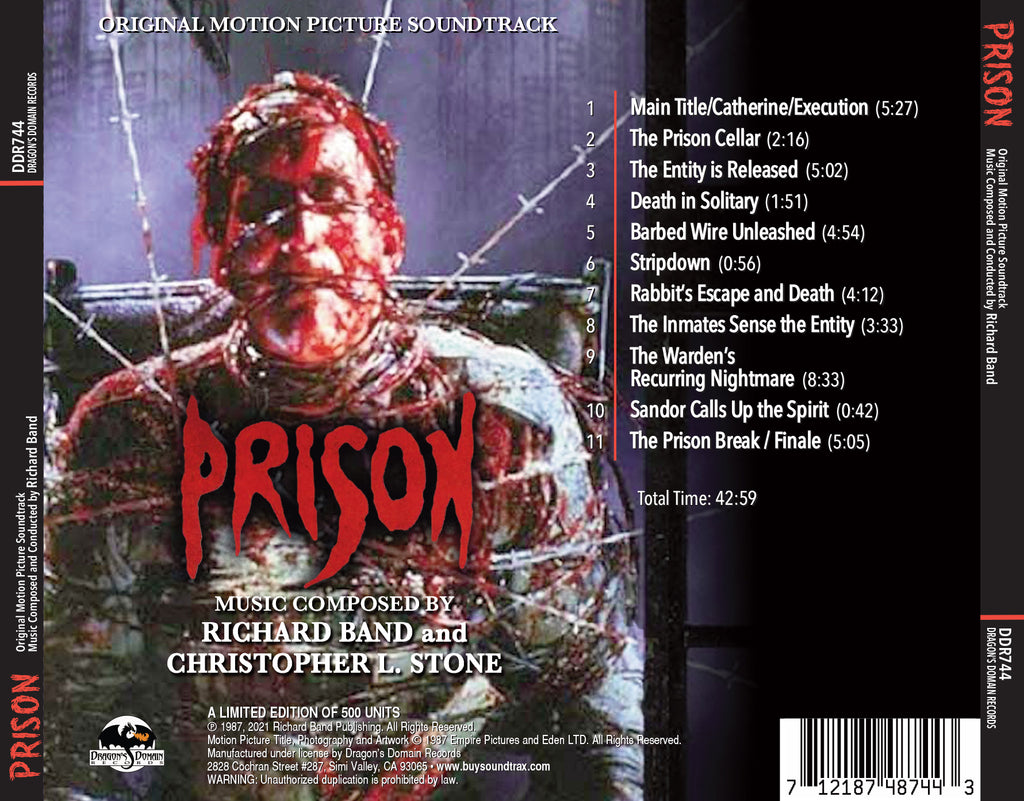 PRISON - Original Soundtrack by Richard Band | Buysoundtrax